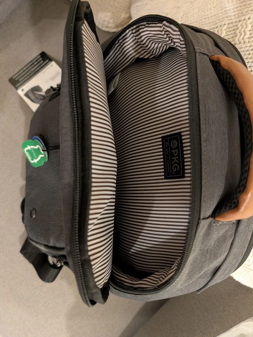 PKG Robson Large Crossbody Laptop Backpack in Dark Gray